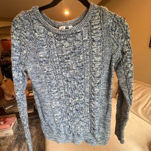 Gap Blue & White Marled Cable Knit Sweater